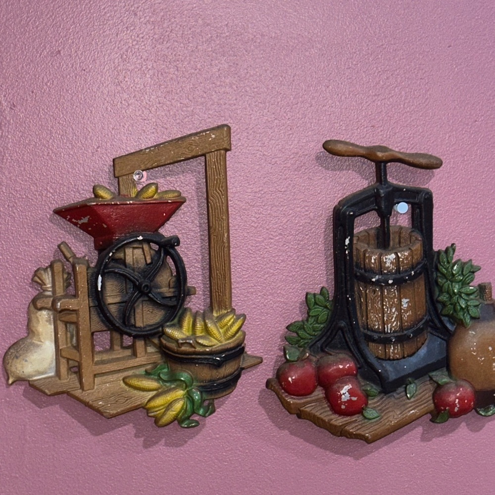 Vintage Home Interiors Homco Cast Metal Wall Plaques 1970's